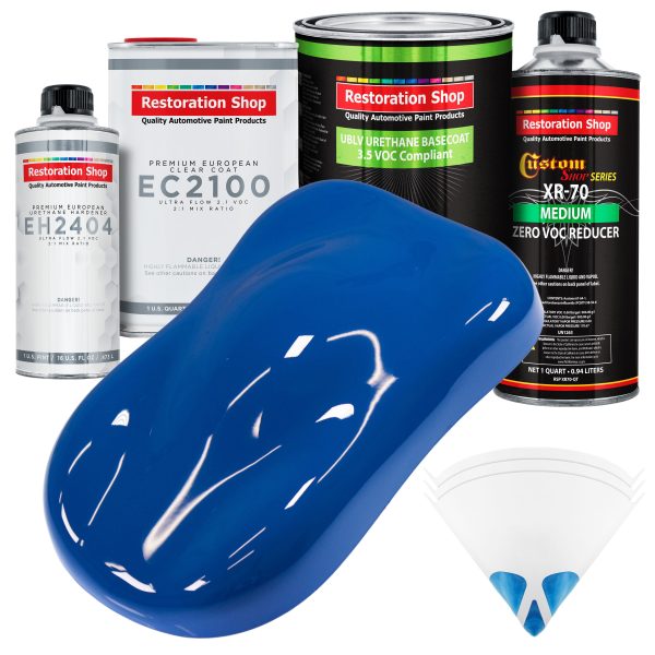 Reflex Blue - LOW VOC Urethane Basecoat with European Clearcoat Auto Paint - Complete Quart Paint Color Kit - Automotive Coating Supply - Image 5