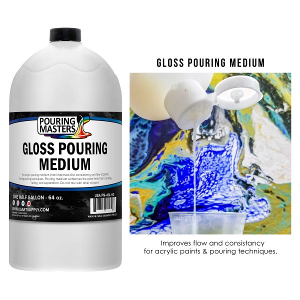Professional Gloss Pouring Effects Medium, 64 oz. (Half-Gallon) - Improves Flow Consistency, Artist Techniques to Create Cell Effects, Mix with Art Acrylic Paint, Adjusts Viscosity For Cheap - Image 2