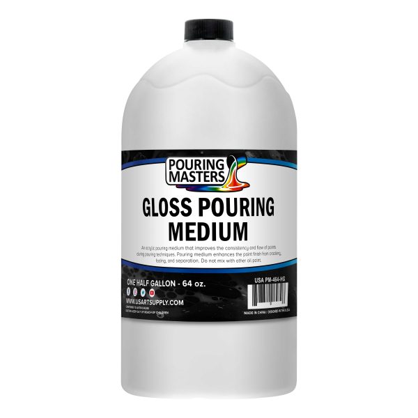 Professional Gloss Pouring Effects Medium, 64 oz. (Half-Gallon) - Improves Flow Consistency, Artist Techniques to Create Cell Effects, Mix with Art Acrylic Paint, Adjusts Viscosity For Cheap