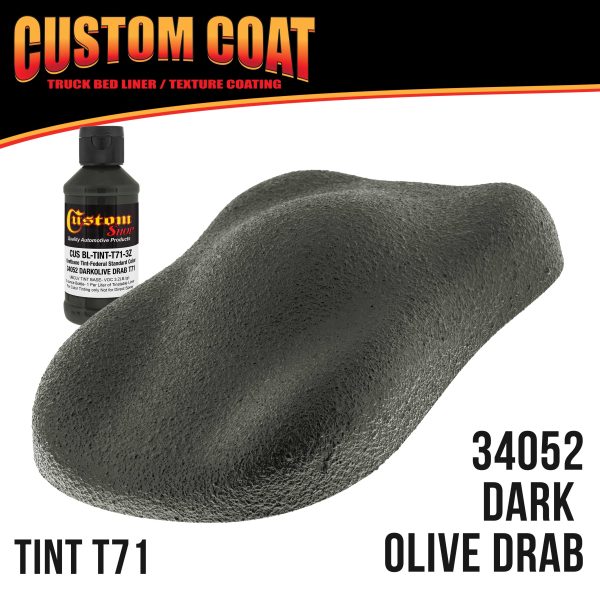 Federal Standard Color #34052 USMC Dark Olive Drab T71 Urethane Roll-On, Brush-On or Spray-On Truck Bed Liner, 2 Quart Kit with Roller Applicator Kit Online - Image 2