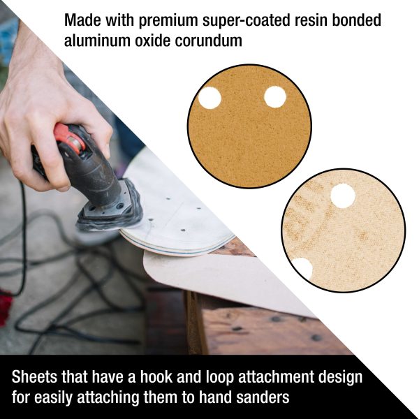 Triangle Mouse Sanding Sheets - 60 Grit (Box of 24) - 6 Hole Pattern Hook & Loop Triangular Shaped Discs - Aluminum Oxide Sandpaper Fashion - Image 5