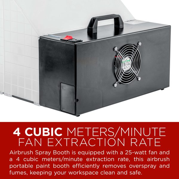 2-Pack Lighted Portable Airbrush Spray Booths with LED Lighting - Paint Booth , 6  Exhaust Hose, 25W Fan, 16.5 x19 x13.5  Work Area - Combine for Larger Workspace, Compact & Portable Hot on Sale - Image 5