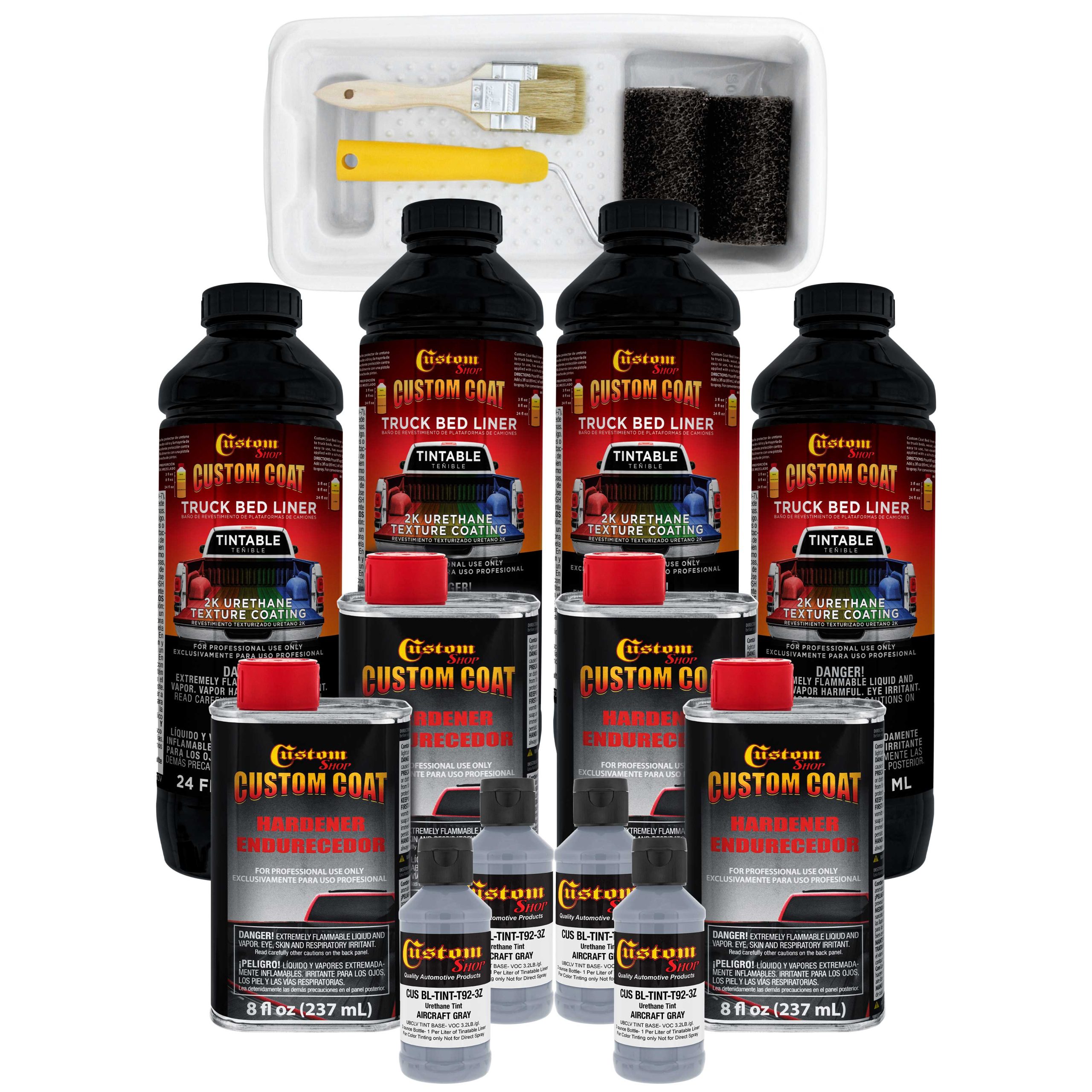 Federal Standard Color #36300 Aircraft Gray T92 Urethane Roll-On, Brush-On or Spray-On Truck Bed Liner, 1 Gallon Kit with Roller Applicator Kit For Discount