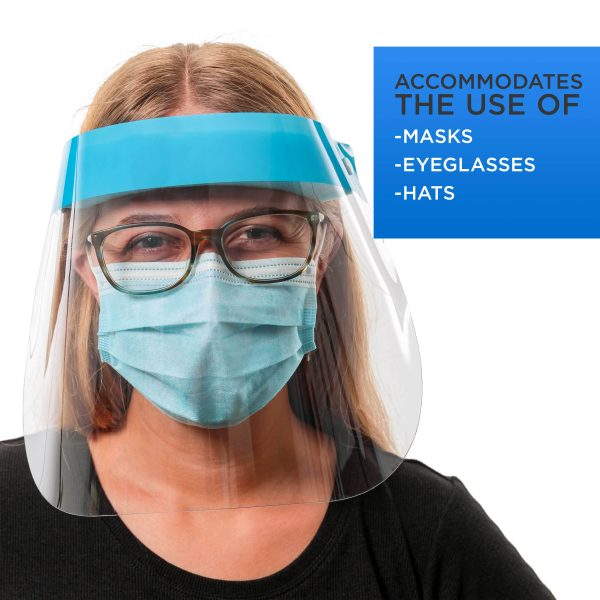 Face Shields - Case of 20 Packs of 10 (200 Shields) - Ultra Clear Protective Full Face Shields to Protect Eyes, Nose and Mouth - Anti-Fog PET Plastic Online now - Image 5