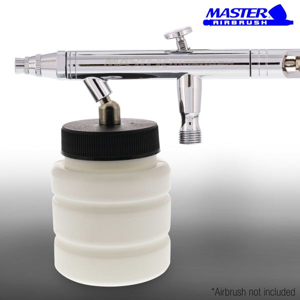 10 Pack Master Airbrush TB-006, 2.7 oz Plastic Jar Bottles with 30 degree Down Angle Adaptor Lid Assembly, Dual-Action Siphon For Discount - Image 5